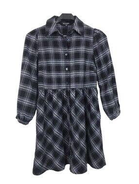 Disturbia Lochan Check Plaid Mini Shirt Dress Size 8